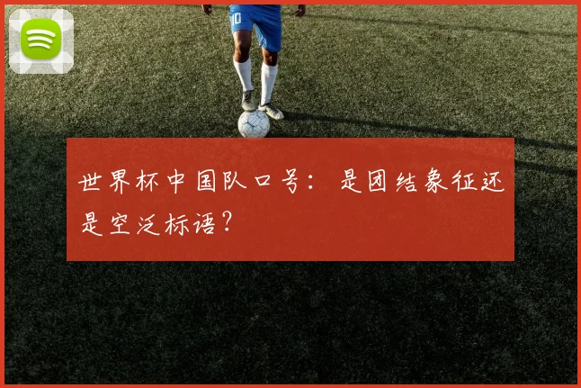 世界杯中国队口号：是团结象征还是空泛标语？